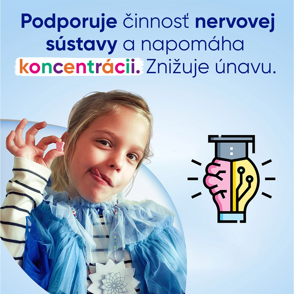Magne B6 Kids 30 žuvacích tabliet na podporu nervového systému, psychických funkcií, energetického metabolizmu a zníženie únavy a vyčerpania vášho dieťaťa